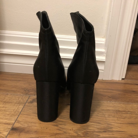 Saint Laurent YSL Black Satin Boots - Picture 4 of 7